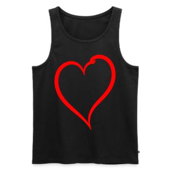 Simple Red Heart - Men's Premium Organic Tank Top - black - Front - AI Model Male 178 light (178cm)