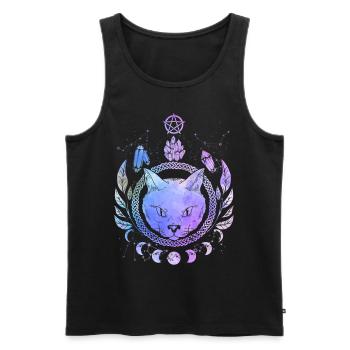 Occult Cat Magic Symbol Wicca Goth Cats - Men's Premium Organic Tank Top - black - Front - Michal (187cm)