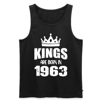 Kings are born in 1963 - Men's Premium Organic Tank Top - black - Front - AI Model Male 178 light (178cm)