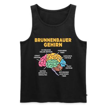 Brunnenbauer - Männer Premium Bio Tank Top - Schwarz - Vorne - Michal (187cm)