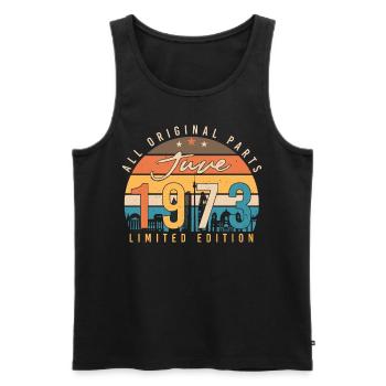 Juni 1973 Vintage - Männer Premium Bio Tank Top - Schwarz - Vorne - AI Model Male 178 light (178cm)