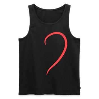Demi-cœur rouge - Débardeur bio Premium Homme - noir - Devant - Michal (187cm)