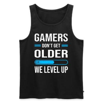 Grunge Gamer Level Up Fête d’anniversaire - Débardeur bio Premium Homme - noir - Devant - Michal (187cm)