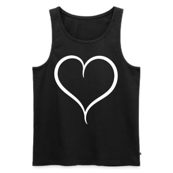 Simple White Heart - Men's Premium Organic Tank Top - black - Front - AI Model Male 178 light (178cm)