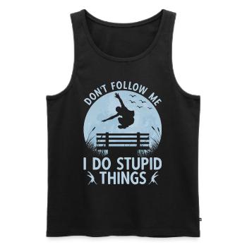 Parkour Freerunning Parkour Runner Ne me suivez pas - Débardeur bio Premium Homme - noir - Devant - Michal (187cm)