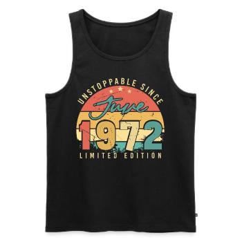 50 Jahre Juni 1972 - Männer Premium Bio Tank Top - Schwarz - Vorne - Michal (187cm)
