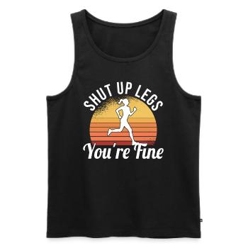 Marathon Läufer Laufsport Halbmarathon Spruch - Männer Premium Bio Tank Top - Schwarz - Vorne - Michal (187cm)