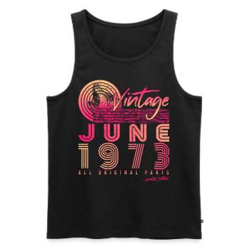 Juni 1973 Original - Männer Premium Bio Tank Top - Schwarz - Vorne - AI Model Male 178 light (178cm)