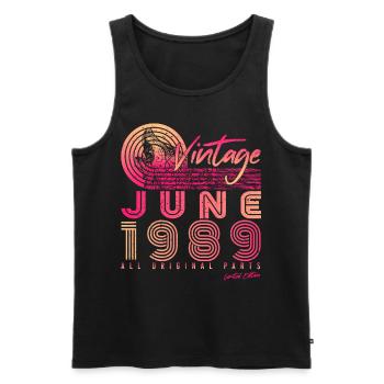 Geboren Im Juni 1989 - Männer Premium Bio Tank Top - Schwarz - Vorne - Michal (187cm)