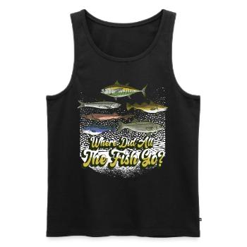 Wo Sind Die Ganzen Fische Hin? Fischen Fischer - Männer Premium Bio Tank Top - Schwarz - Vorne - Michal (187cm)