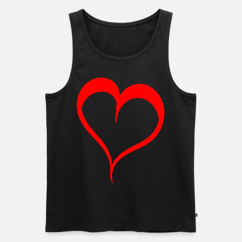Herz Rotes Design - Männer Premium Bio Tank Top - Schwarz