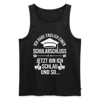 Abschluss Schulabschluss Abi Realschule Abitur - Männer Premium Bio Tank Top - Schwarz - Vorne - Michal (187cm)