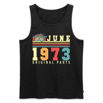 Retro 1973 Juni - Männer Premium Bio Tank Top - Schwarz - Vorne - AI Model Male 178 light (178cm)