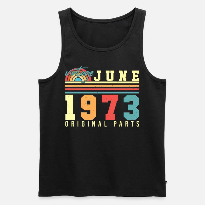 Retro 1973 Juni - Männer Premium Bio Tank Top - Schwarz