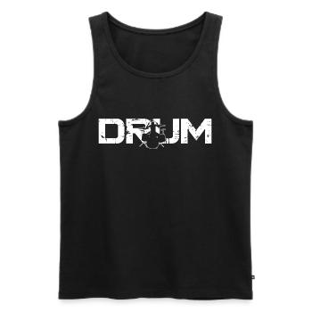 Drummer Drum Set Vintage Drum - Men's Premium Organic Tank Top - black - Front - AI Model Male 178 light (178cm)