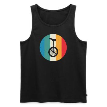 Vintage Unicycle I Unicycle Circus Motif pour - Débardeur bio Premium Homme - noir - Devant - AI Model Male 178 light (178cm)