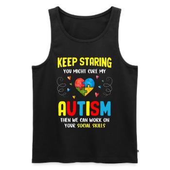 Autismus - Männer Premium Bio Tank Top - Schwarz - Vorne - Michal (187cm)
