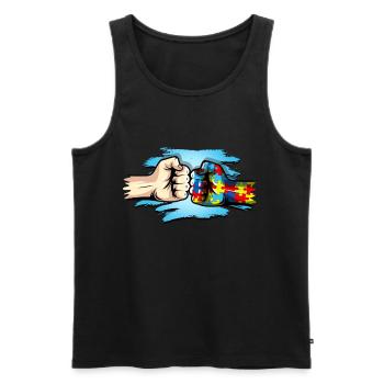 Autisme Cadeau Autiste Asperger TDAH Autisme - Débardeur bio Premium Homme - noir - Devant - Michal (187cm)