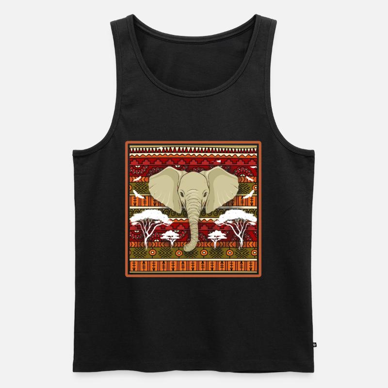 Elefant - Männer Premium Bio Tank Top - Schwarz