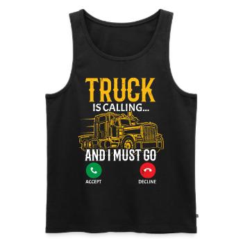 The truck calls and I have to go truck driver - Men's Premium Organic Tank Top - black - Front - AI Model Male 178 light (178cm)