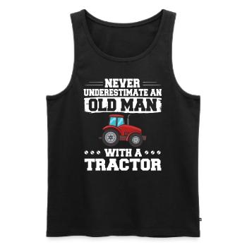 Tractor Farmer Tractor Agricultural Tractor Farmer - Men's Premium Organic Tank Top - black - Front - Michal (187cm)