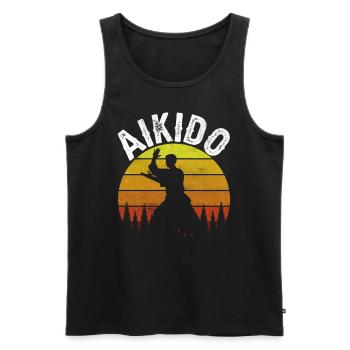 Aikido Martial Arts Fighter Martial Arts Lovers - Men's Premium Organic Tank Top - black - Front - Michal (187cm)