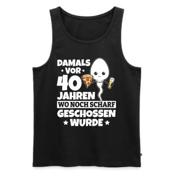 Damals Vor 40 Jahre 40 Jahrestag Lustig 40. - Männer Premium Bio Tank Top - Schwarz - Vorne - Michal (187cm)
