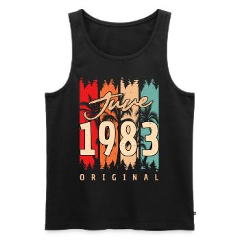 Juni 1983 Geschenkidee - Männer Premium Bio Tank Top - Schwarz - Vorne - Michal (187cm)