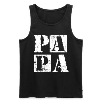 Papa Idées de fête des pères Fête des pères Papa - Débardeur bio Premium Homme - noir - Devant - Michal (187cm)
