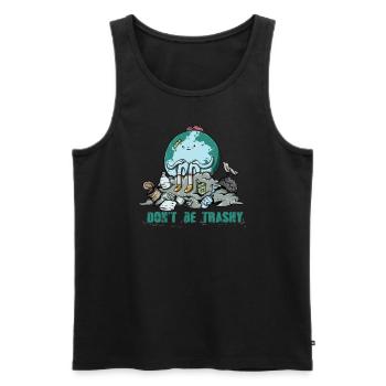 Environmental protection Motive I Plastic waste Global warming - Men's Premium Organic Tank Top - black - Front - AI Model Male 178 light (178cm)
