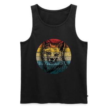 Fox Forest Animal Fox Smart Clever Gift - Men's Premium Organic Tank Top - black - Front - AI Model Male 178 light (178cm)