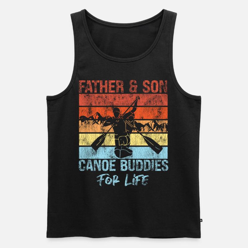 Sprint Canoe Canoeing Son Father - Männer Premium Bio Tank Top - Schwarz