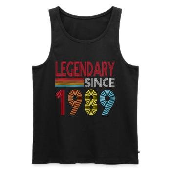 Legendär seit 1989 - Männer Premium Bio Tank Top - Schwarz - Vorne - AI Model Male 178 light (178cm)