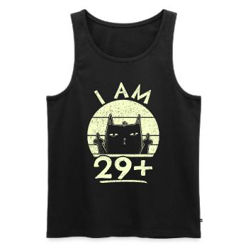 30th birthday woman 30th 30 years - I AM 29+ PLUS - Men's Premium Organic Tank Top - black - Front - AI Model Male 178 light (178cm)