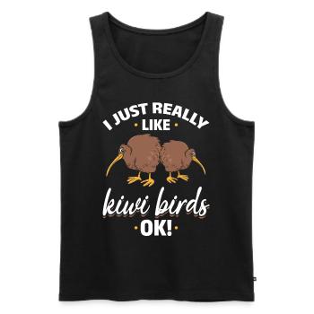 I like Kiwi Birds I New Zealand Kiwi Bird - Men's Premium Organic Tank Top - black - Front - Michal (187cm)