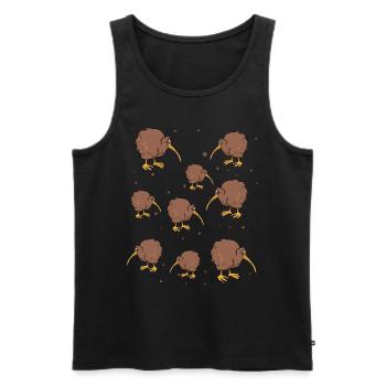 Kiwivögel I Kiwi-Vogel-Liebhaber I - Männer Premium Bio Tank Top - Schwarz - Vorne - AI Model Male 178 light (178cm)