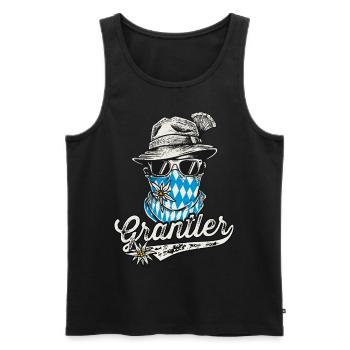 Grantler T-Shirt Herren Trachtenshirt - Männer Premium Bio Tank Top - Schwarz - Vorne - Michal (187cm)