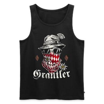 Grantler T-Shirt Trachtenshirt Bayern - Männer Premium Bio Tank Top - Schwarz - Vorne - Michal (187cm)