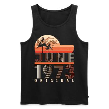 1973 Juni Original - Männer Premium Bio Tank Top - Schwarz - Vorne - AI Model Male 178 light (178cm)