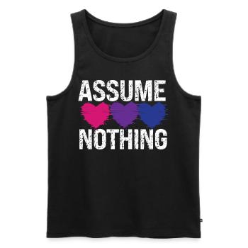 Bisexuel Bi Pride Flag Assume - Débardeur bio Premium Homme - noir - Devant - AI Model Male 178 light (178cm)