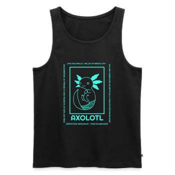 Axolotl Streetwear Illustration Défenseur des droits des animaux Adolescents - Débardeur bio Premium Homme - noir - Devant - AI Model Male 178 light (178cm)