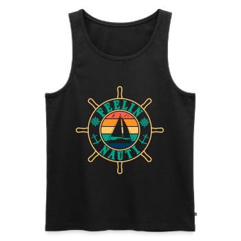 Feelin Nauti Je sens voilier nautique - Débardeur bio Premium Homme - noir - Devant - AI Model Male 178 light (178cm)