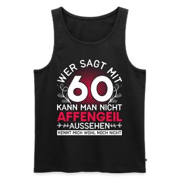 60. Geburtstag Geschenk Affengeil Aussehen 60 1962 - Männer Premium Bio Tank Top - Schwarz - Vorne - Michal (187cm)