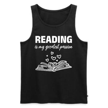 Reading Bookworm Books Reading is my biggest - Men's Premium Organic Tank Top - black - Front - Michal (187cm)