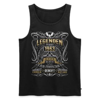 Jahrgang 1963 Legende Geburtsjahr 1963 Geschenk - Männer Premium Bio Tank Top - Schwarz - Vorne - Michal (187cm)