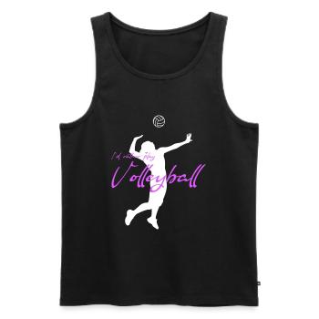Volleyball Girl Sport - jouer au volley-ball - Débardeur bio Premium Homme - noir - Devant - Michal (187cm)