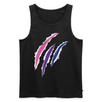 Bisexuel Bi Pride Flag Scratch - Débardeur bio Premium Homme - noir - Devant - AI Model Male 178 light (178cm)
