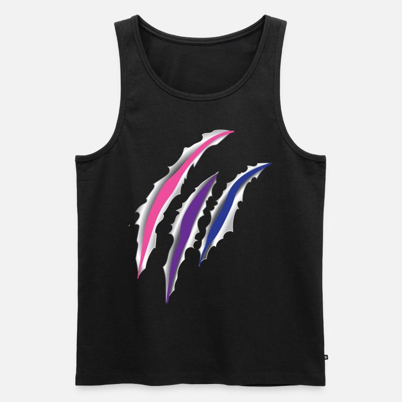 Bisexual Bi Pride Flag Scratch - Männer Premium Bio Tank Top - Schwarz
