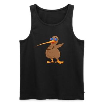Neuseeland Vogelliebhaber Dabbing Kiwi Bird Da - Männer Premium Bio Tank Top - Schwarz - Vorne - Michal (187cm)