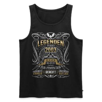 Jahrgang 2003 Legende Geburtsjahr 2003 Geschenk - Männer Premium Bio Tank Top - Schwarz - Vorne - Michal (187cm)